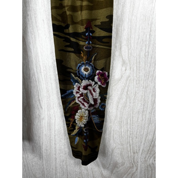 Johnny Was Jailyn Camo Embroidered Leggings S Boho Stretch Floral - Picture 5 of 9